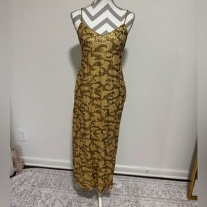 Anthropologie Gold Sequin Maxi Dress